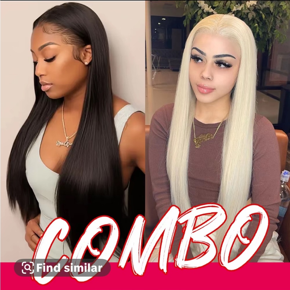 100% 26 inch wigs buy 1 get 1 human hair wig 13*3 front lace wig. 180 density